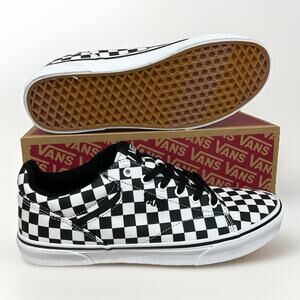 Vans Men's Checkerboard Seldan Men Size 13 Black White Canvas Skate Shoes New